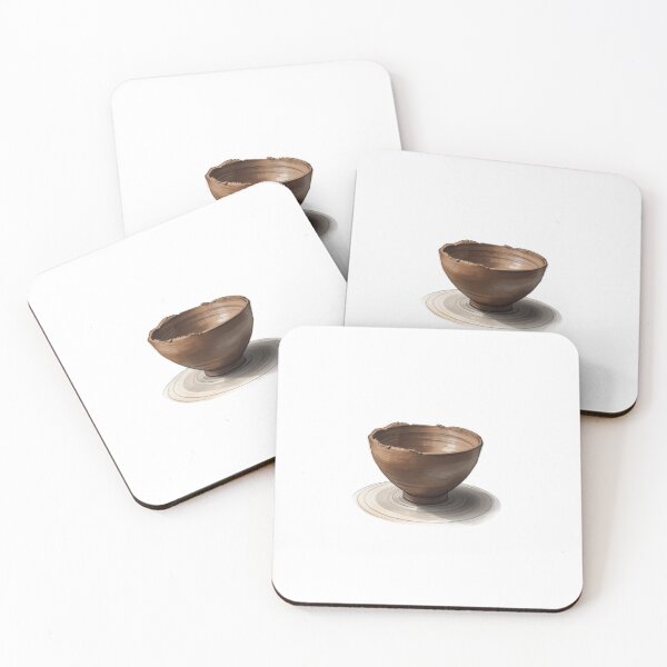 Item preview, Rustic Pottery Clay Bowl Ceramic Wheel Illustration designed and sold by ByKayaPrints.