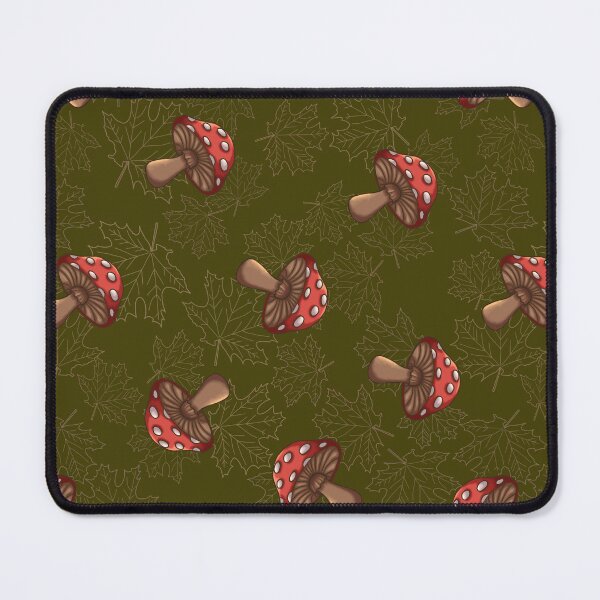 Item preview, Amanita mushroom on olive green maple leaf designed and sold by OhNoNotAgain42.