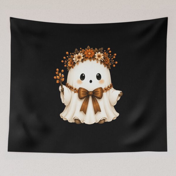 Item preview, Cute Ghost with Floral Crown designed and sold by abieran.