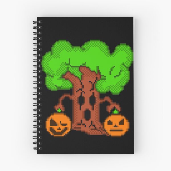 Item preview, Cute Spooky Haunted Tree with Halloween Pumpkins Pixel art designed and sold by RetroRlx.
