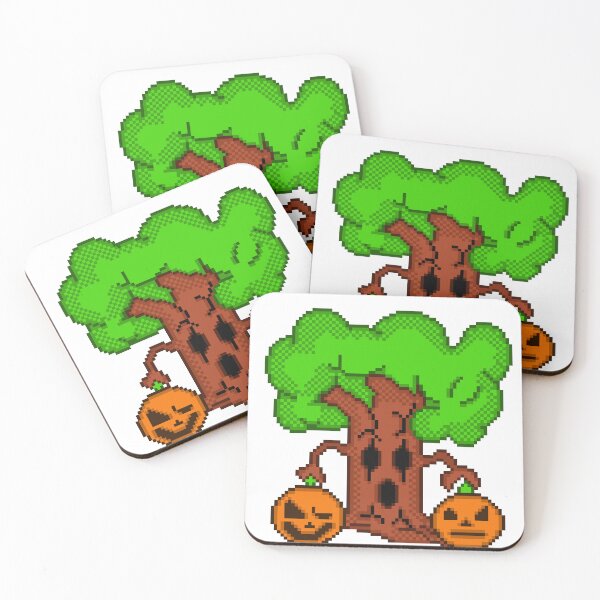Item preview, Cute Spooky Haunted Tree with Halloween Pumpkins Pixel art designed and sold by RetroRlx.
