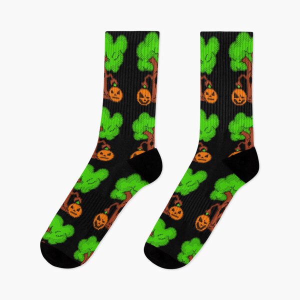 Item preview, Cute Spooky Haunted Tree with Halloween Pumpkins Pixel art designed and sold by RetroRlx.