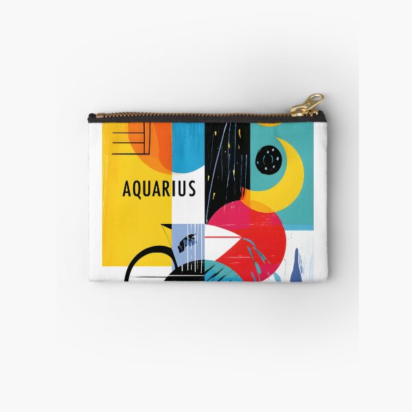 Item preview, Aquarius Waves of Vision Abstract Zodiac Art with Playful Geometry and Bold Cosmic Innovation designed and sold by OlfactoART Studio.