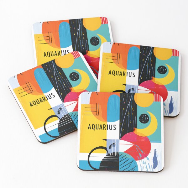 Item preview, Aquarius Waves of Vision Abstract Zodiac Art with Playful Geometry and Bold Cosmic Innovation designed and sold by OlfactoART Studio.