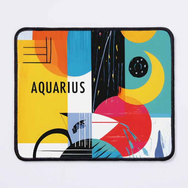 Item preview, Aquarius Waves of Vision Abstract Zodiac Art with Playful Geometry and Bold Cosmic Innovation designed and sold by OlfactoART Studio.
