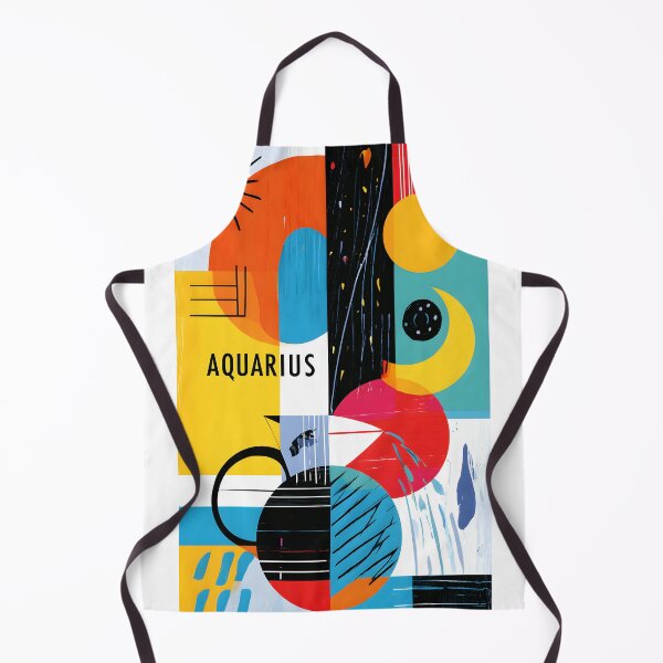 Item preview, Aquarius Waves of Vision Abstract Zodiac Art with Playful Geometry and Bold Cosmic Innovation designed and sold by OlfactoART Studio.