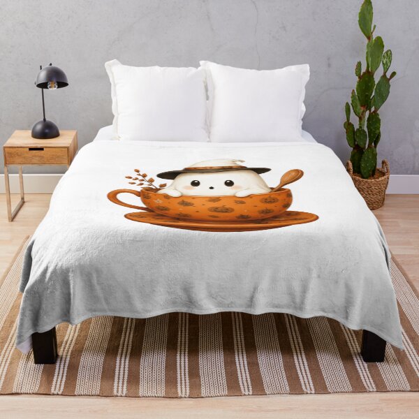 Item preview, Cute Ghost in Pumpkin Teacup designed and sold by abieran.