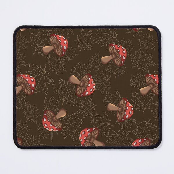 Item preview, Amanita mushroom on chocolate brown maple leaf designed and sold by OhNoNotAgain42.