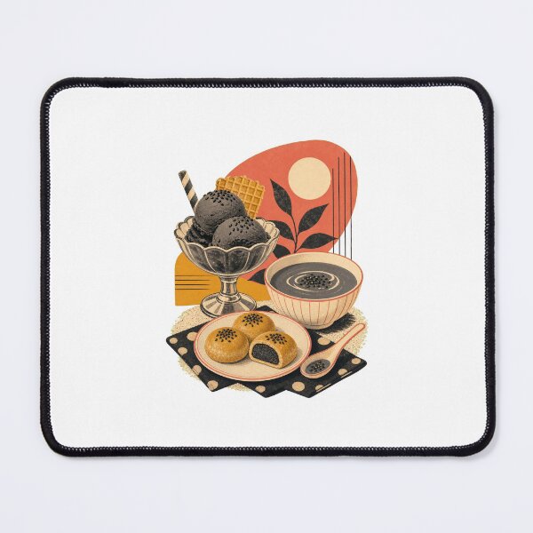 Item preview, Black Sesame Dessert Art and Cute Asian Food Illustration designed and sold by AMICO77.