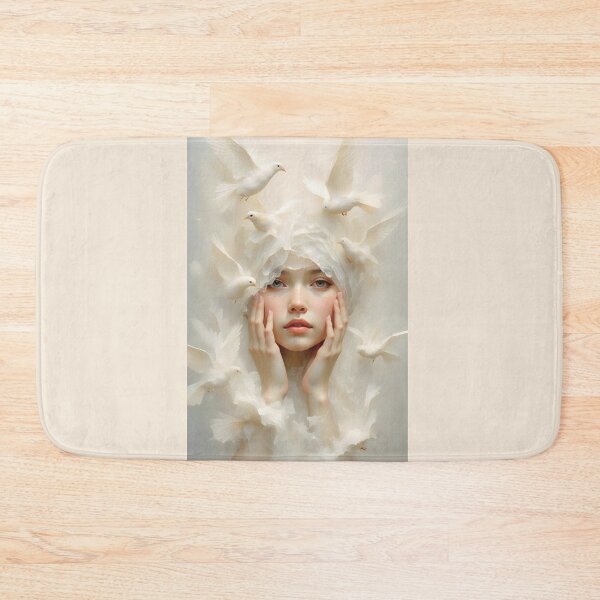 Item preview, Surreal Artwork of Woman Touched by Doves designed and sold by Lucia Amaris Art.