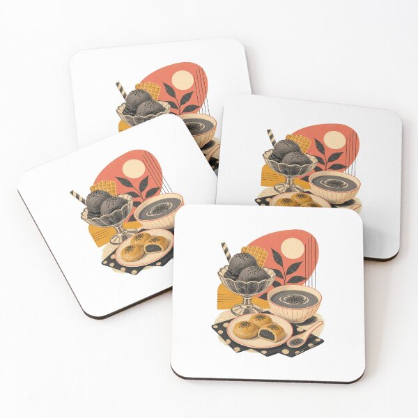 Item preview, Black Sesame Dessert Art and Cute Asian Food Illustration designed and sold by AMICO77.