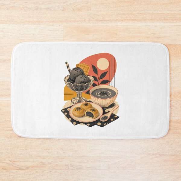 Item preview, Black Sesame Dessert Art and Cute Asian Food Illustration designed and sold by AMICO77.