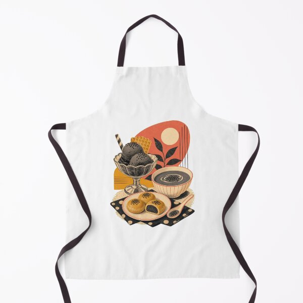 Item preview, Black Sesame Dessert Art and Cute Asian Food Illustration designed and sold by AMICO77.