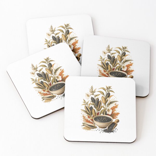 Item preview, Black Sesame Dessert Art and Cute Asian Food Illustration designed and sold by AMICO77.