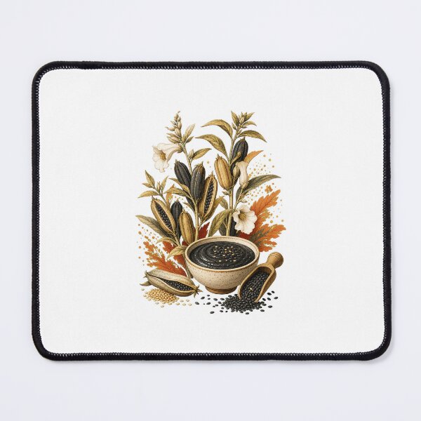 Item preview, Black Sesame Dessert Art and Cute Asian Food Illustration designed and sold by AMICO77.