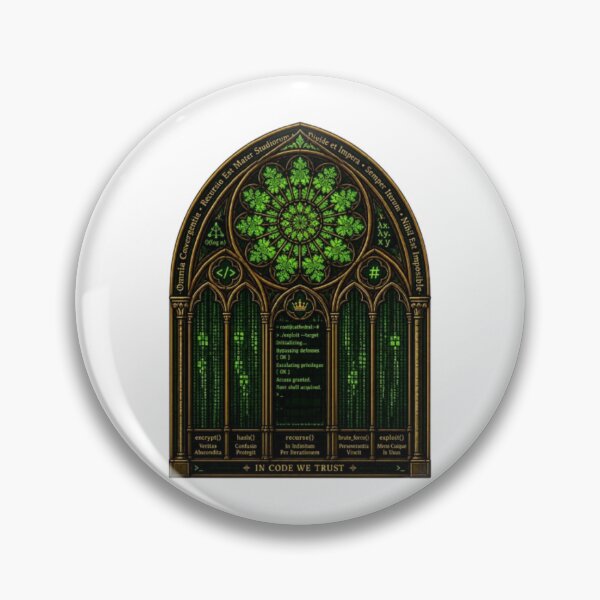 Item preview, Cyber Gothic Cathedral Hacker Window Code Art designed and sold by ByKayaPrints.