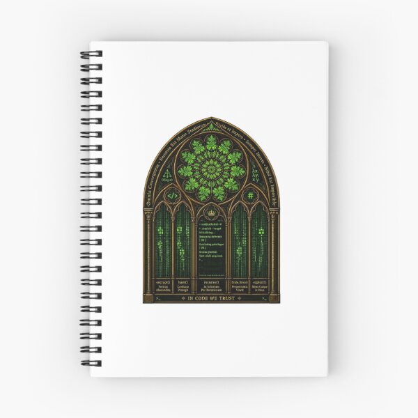 Item preview, Cyber Gothic Cathedral Hacker Window Code Art designed and sold by ByKayaPrints.