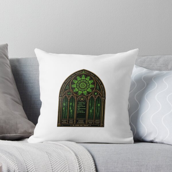 Item preview, Cyber Gothic Cathedral Hacker Window Code Art designed and sold by ByKayaPrints.