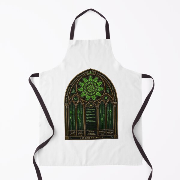 Item preview, Cyber Gothic Cathedral Hacker Window Code Art designed and sold by ByKayaPrints.