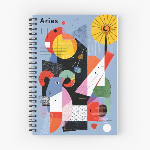 Item preview, Aries Zodiac Energy Abstract Geometric Composition Bold Cosmic Ram Inspired Astrology Artwork designed and sold by OlfactoART Studio.