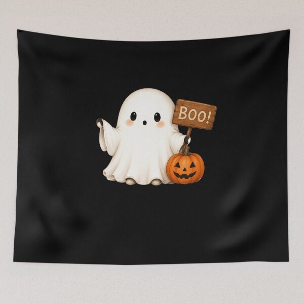 Item preview, Cute Ghost with Pumpkin designed and sold by abieran.