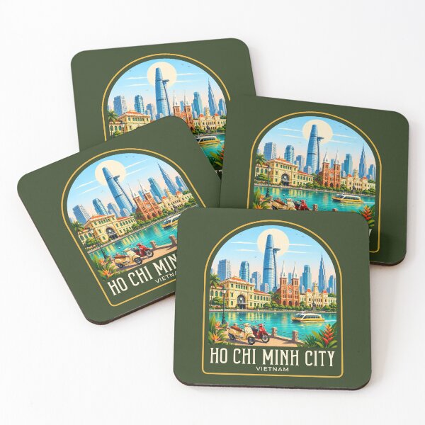 Item preview, Ho Chi Minh City Vintage Travel Illustration designed and sold by HomeLivingCo.