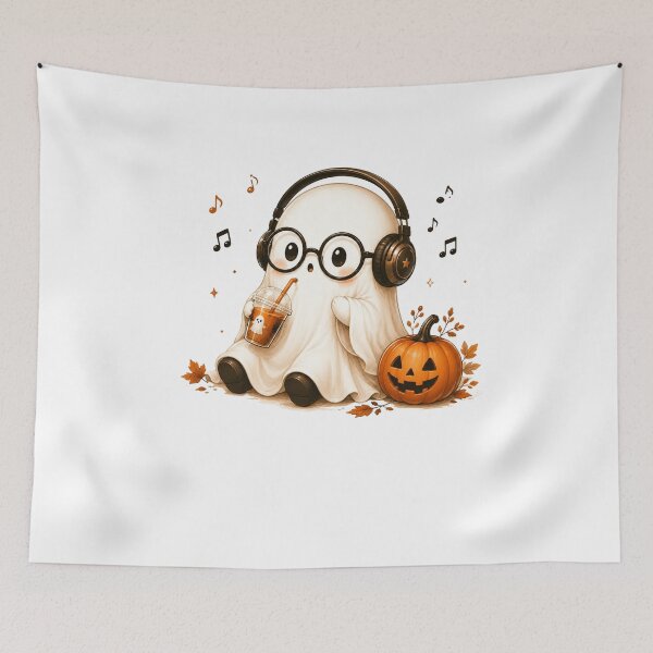 Item preview, Cute Ghost with Headphones designed and sold by abieran.