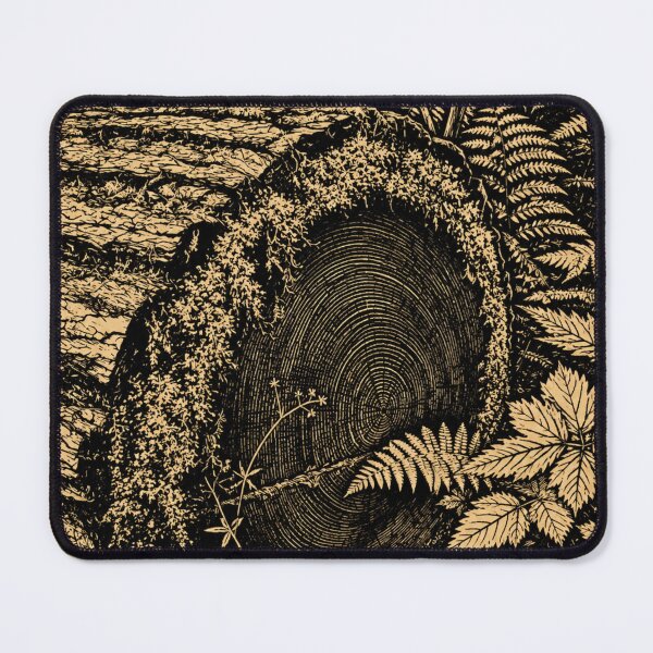 Item preview, Mossy Fallen log and Tree Rings | Forest Linocut designed and sold by Linoluca.
