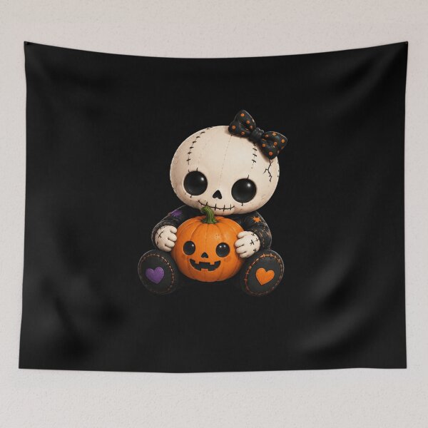 Item preview, Adorable Skeleton with Pumpkin designed and sold by abieran.