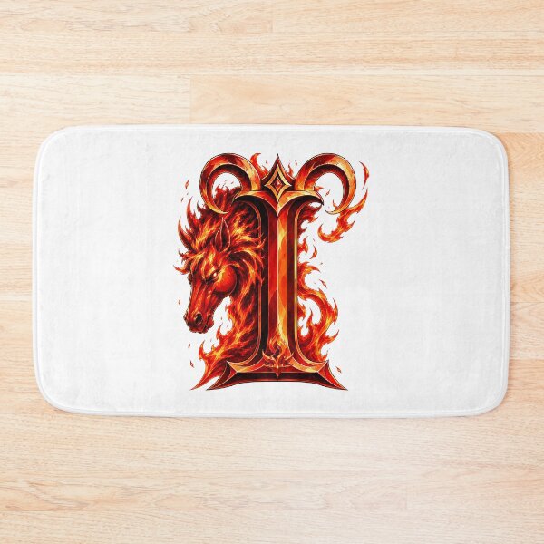 Item preview, Aries Emberstallion Flameglyph Letter I designed and sold by BlissBlvdShop.