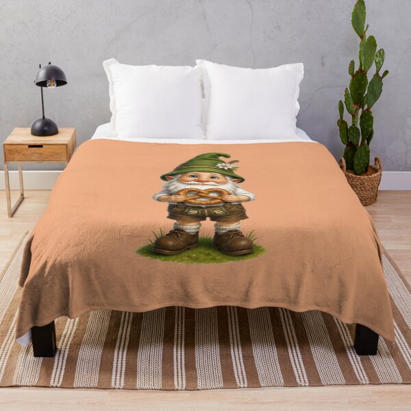 Item preview, Cute Bavarian Gnome with Pretzel – Alpine Folk Character Illustration designed and sold by Alpine-Ink.