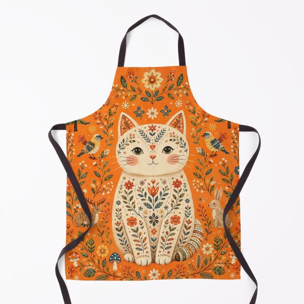 Item preview, Whimsical Scandinavian Folk Art Cat designed and sold by Rohan132.