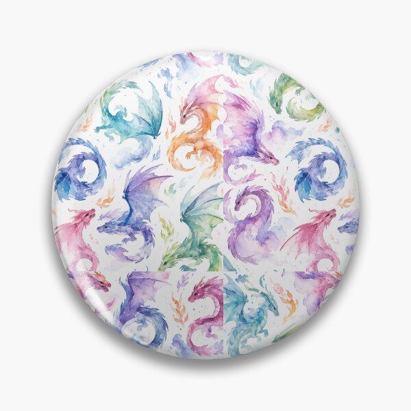 Item preview, Watercolor Dragons Fantasy Pattern designed and sold by Moizento.