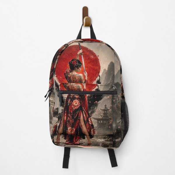 Item preview, Warrior with Katana - Red Kimono and Rising Sun of Japan designed and sold by Natalia-Vlad.