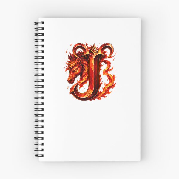 Item preview, Aries Emberstallion Flameglyph Letter J designed and sold by BlissBlvdShop.
