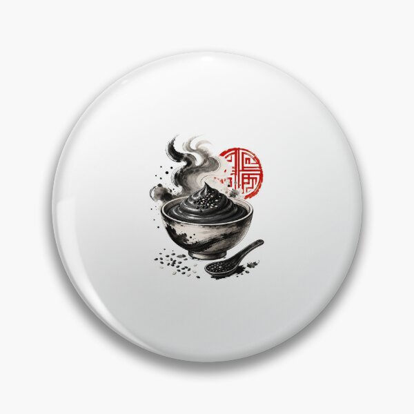 Item preview, Black Sesame Dessert Art and Cute Asian Food Illustration designed and sold by AMICO77.
