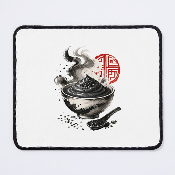 Item preview, Black Sesame Dessert Art and Cute Asian Food Illustration designed and sold by AMICO77.
