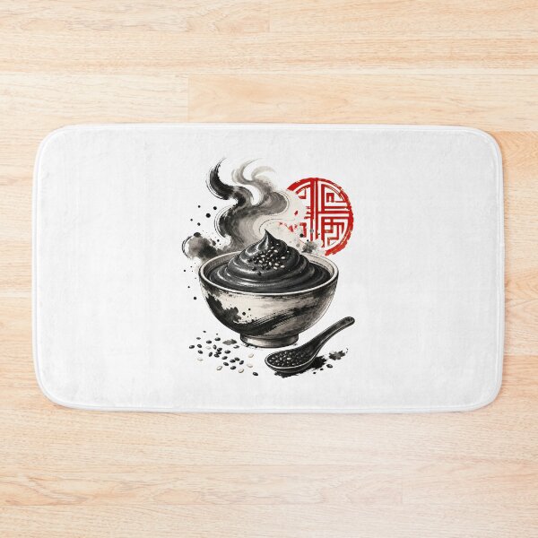 Item preview, Black Sesame Dessert Art and Cute Asian Food Illustration designed and sold by AMICO77.