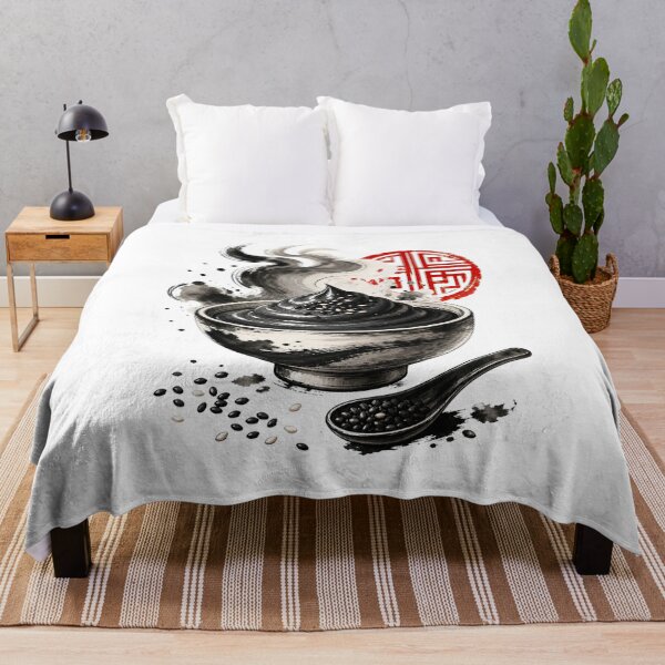 Item preview, Black Sesame Dessert Art and Cute Asian Food Illustration designed and sold by AMICO77.