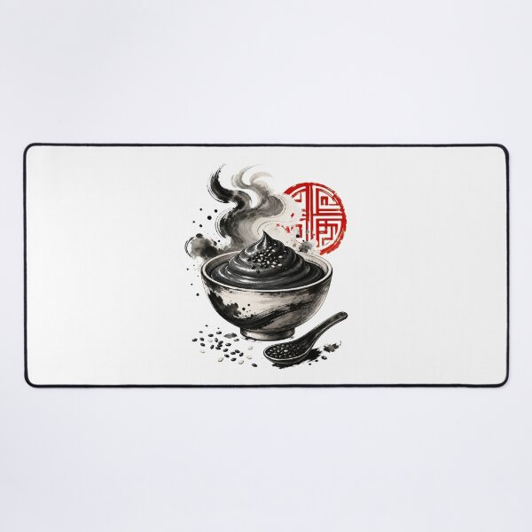 Item preview, Black Sesame Dessert Art and Cute Asian Food Illustration designed and sold by AMICO77.