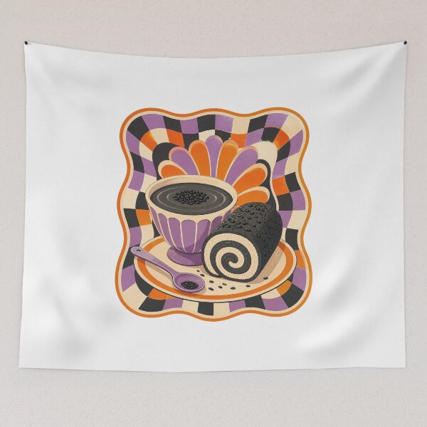 Item preview, Black Sesame Dessert Art and Cute Asian Food Illustration designed and sold by AMICO77.