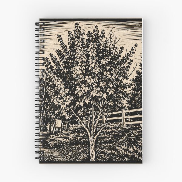 Item preview, Park Tree in Sunlight | Nature Linocut designed and sold by Linoluca.