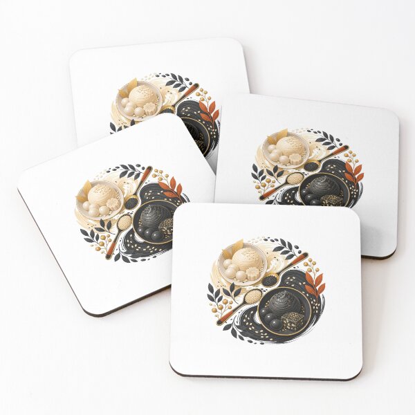 Item preview, Black Sesame Dessert Art and Cute Asian Food Illustration designed and sold by AMICO77.