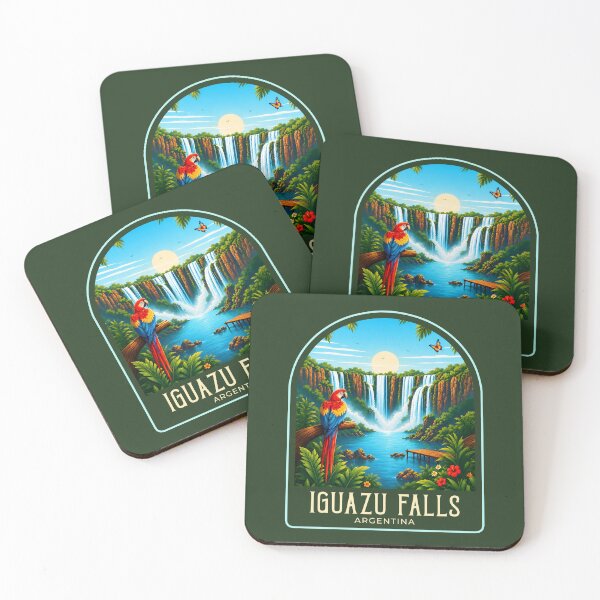 Item preview, Iguazu Falls Vintage Travel Illustration designed and sold by HomeLivingCo.