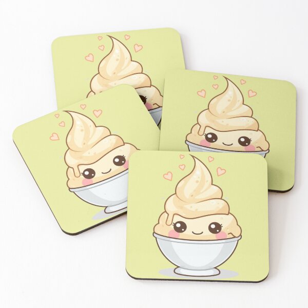 Item preview, Cute Kawaii Vanilla Soft Serve Bowl Art designed and sold by Uniquely Yours.