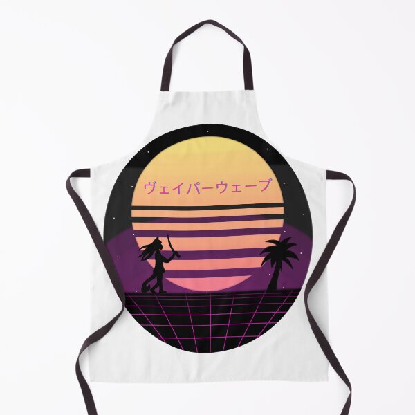 Item preview, Vaporwave Sun with Samurai Catgirl and Palm designed and sold by TimCreations.