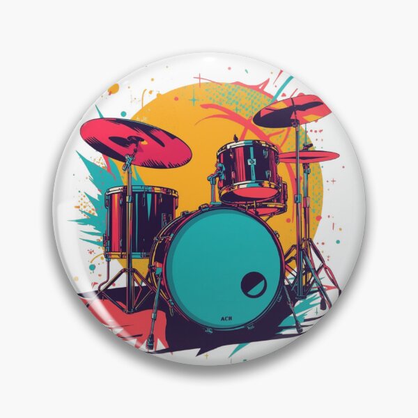 Item preview, Vibrant Retro Drum Kit Pop Art – Colorful Drummer Graphic designed and sold by Rhythm Thru Art .