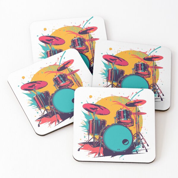 Item preview, Vibrant Retro Drum Kit Pop Art – Colorful Drummer Graphic designed and sold by Rhythm Thru Art .