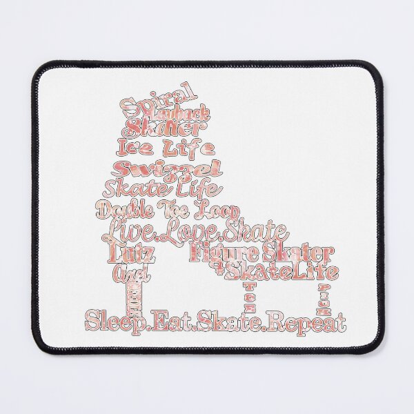 Item preview, Figure Skate- Skate Terms in Coral and White  Fluid Paint Pour Design designed and sold by Purposely Designed.