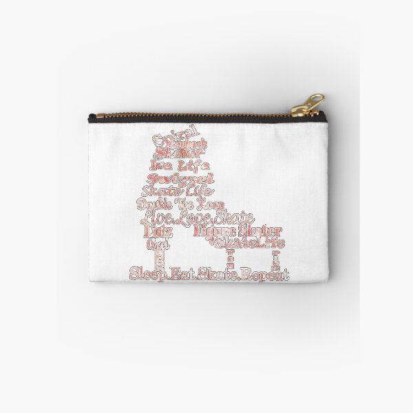 Item preview, Figure Skate- Skate Terms in Coral and White  Fluid Paint Pour Design designed and sold by Purposely Designed.